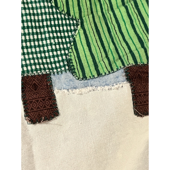 Handmade Winter Christmas Patchwork Appliqué Quilt Twin Snowmen Cabins Bears Fun - Picture 9 of 12